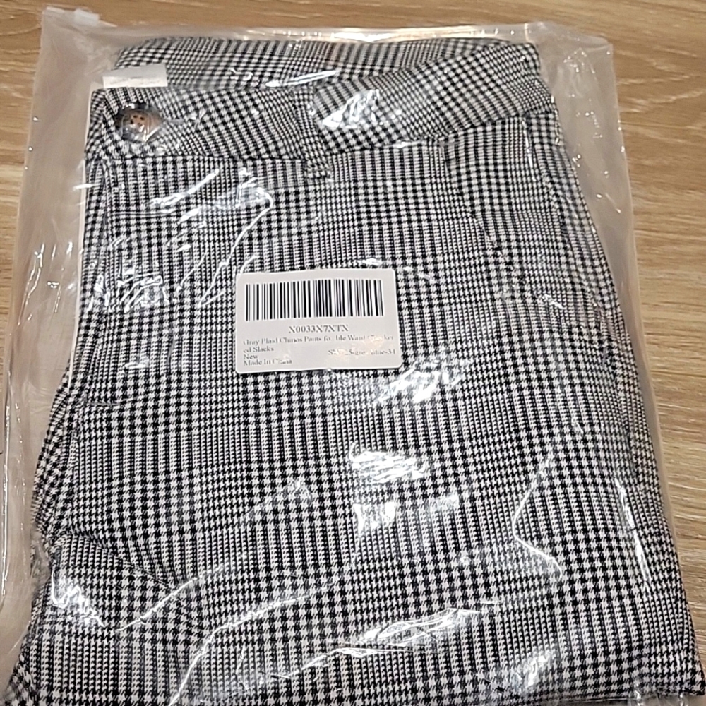 Checkered Chinos- size 34 waist, never worn!